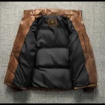 Veste en cuir avec doublure polyester homme