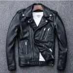 veste simili cuir homme vintage noir