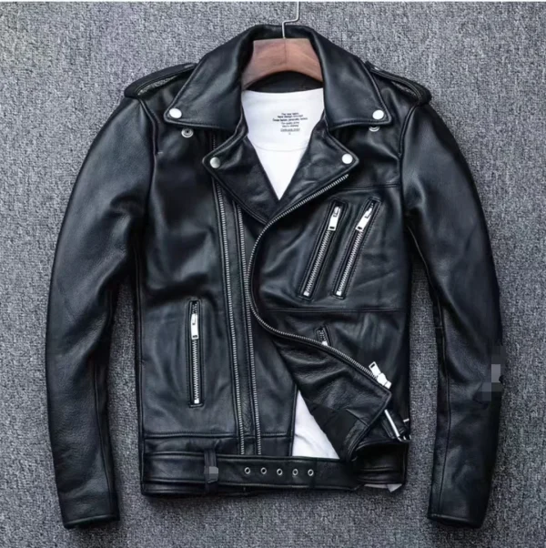 veste simili cuir homme vintage noir