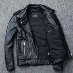 Veste en simili cuir et doublure acrylique vintage