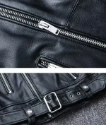 Veste noire en simili cuir avec doublure pour homme