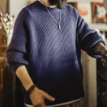 pull vintage homme bleu marine