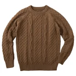 pull vintage homme kaki torsadée