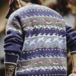 Pull homme chic vintage violet indigo