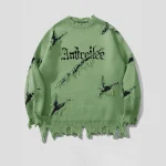Vêtement vintage homme jacquard déchiré