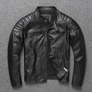 Veste Cuir Homme Moto Vintage Chic et Vintage portée