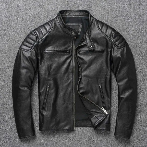 Veste Cuir Homme Moto Vintage Chic et Vintage portée