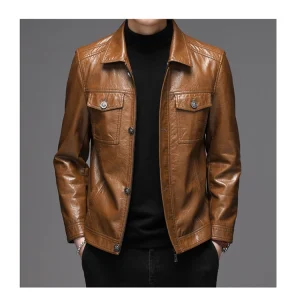 veste cuir cognac homme vintage doublure fine