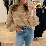 Pull rétro chic 90s femme oversize