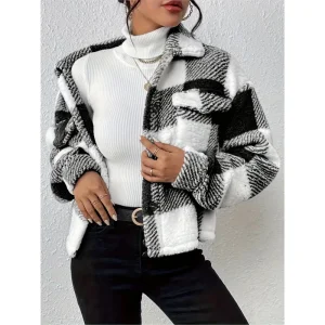 Veste Vintage Femme à Carreaux Buffalo Oversize Année 90 Style Cocooning Chic