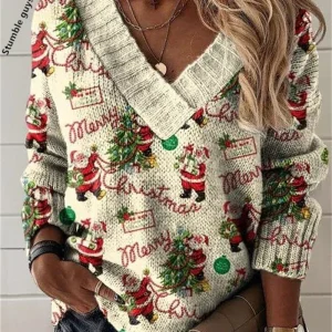 Pull Moche de Noël Femme Vintage fringant