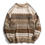 Pull à motifs nordiques en laine polyester