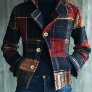 Veste Courte Vintage Femme Multicolore Style Patchwork Années 70