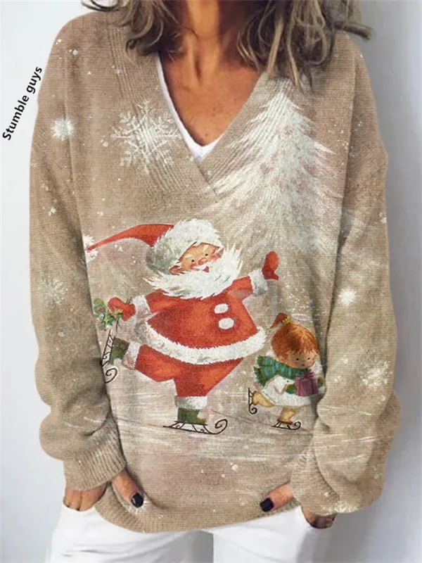 pull de Noël vintage beige