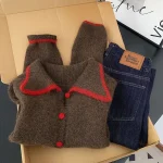 gilet femme look rétro maille douce