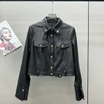 Veste boxer vintage en cuir pour femme style rétro