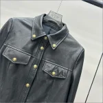 Veste en cuir de mouton authentique pour femme fashion rétro