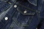 veste vintage en jean pour femme à manches 3/4