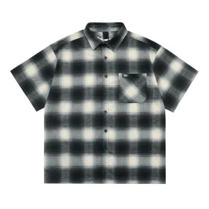 chemise à carreaux homme vintage manches courtes streetwear