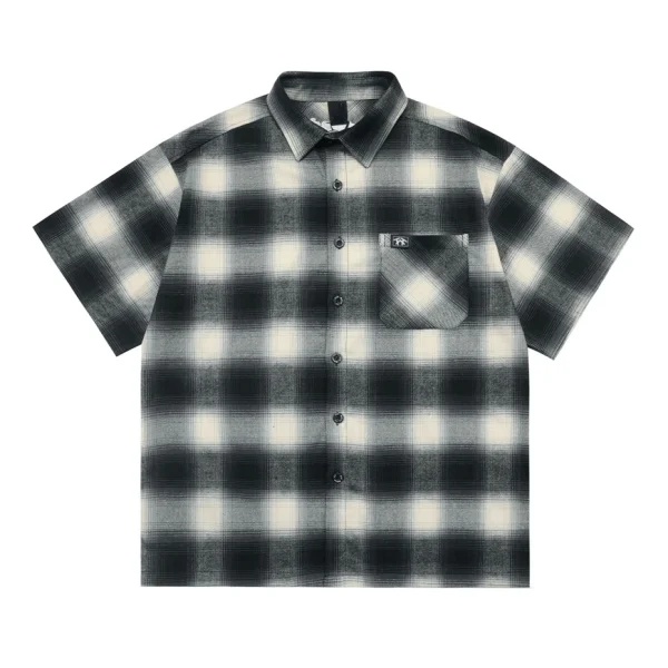 chemise à carreaux homme vintage manches courtes streetwear