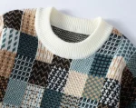 Pull garçon vintage à motifs géométriques