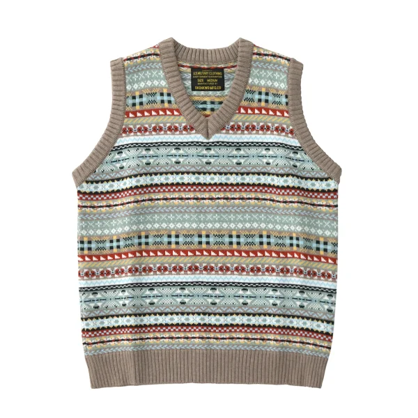 Pull Sans Manche Homme Vintage Maille Épaisse
