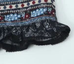 gilet sans manche avec volant plissé et broderie