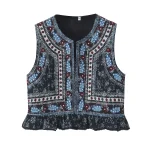 gilet sans manche femme vintage brodé floral