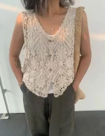 gilet artisanal sans manche bohème chic