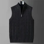 gilet en maille torsadée vintage
