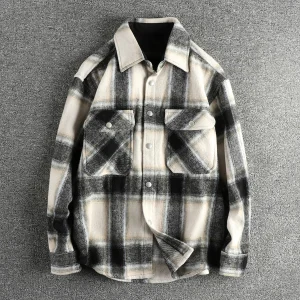 chemise à carreaux homme vintage effet laine