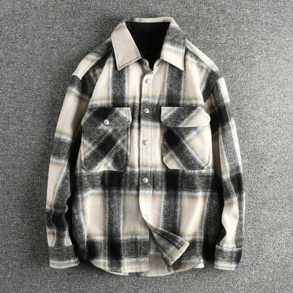 chemise à carreaux homme vintage effet laine