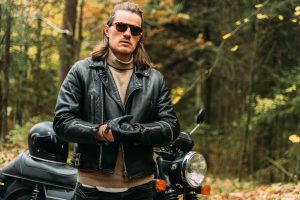 veste cuir noir homme vintage